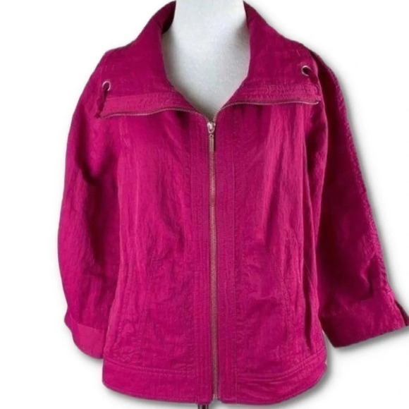 Chico’s jacket 0/4 3/4 sleeve zip with pockets - Picture 1 of 8